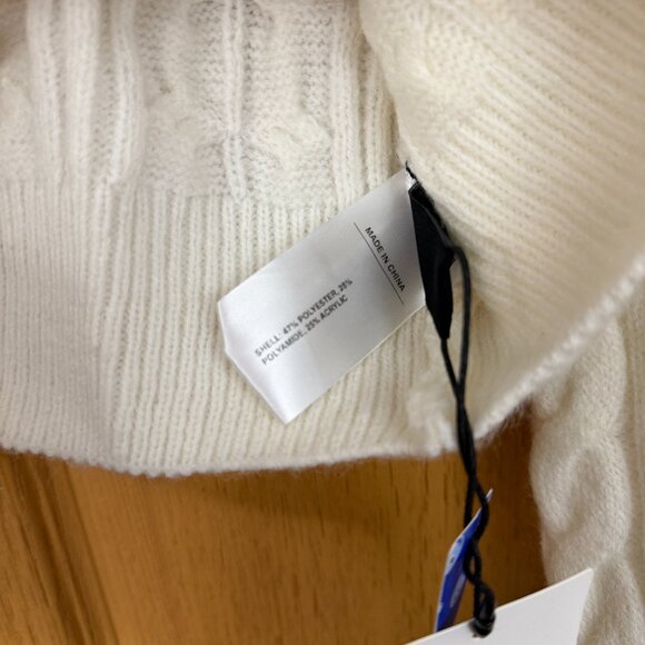 NWT | Cider | Cable Knit Asymmetrical Neck Oversized Sweater - Picture 4 of 5